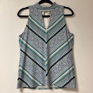 Small White House Black Market Blue Haltertop